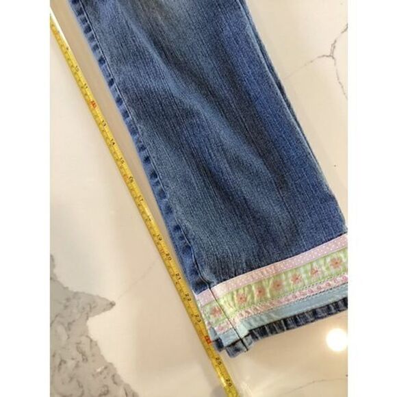 Lilly Pulitzer Girls Sz 12 Jeans Ribbon Hem Stretch - Picture 7 of 8